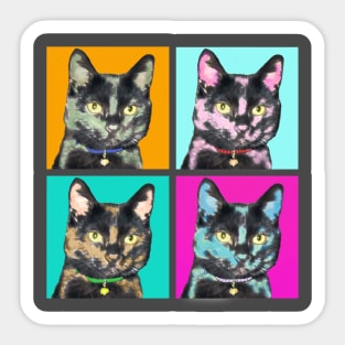 Black Cat Pop Art Sticker